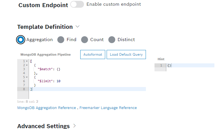 Query Options including find, count and distinct
