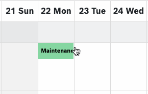 booking duration resizing